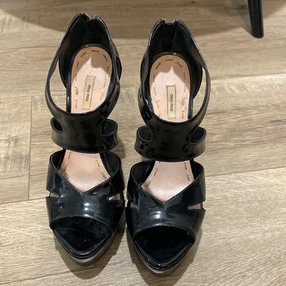Miu Miu Patent Leather Platform Heels - Picture 2 of 8